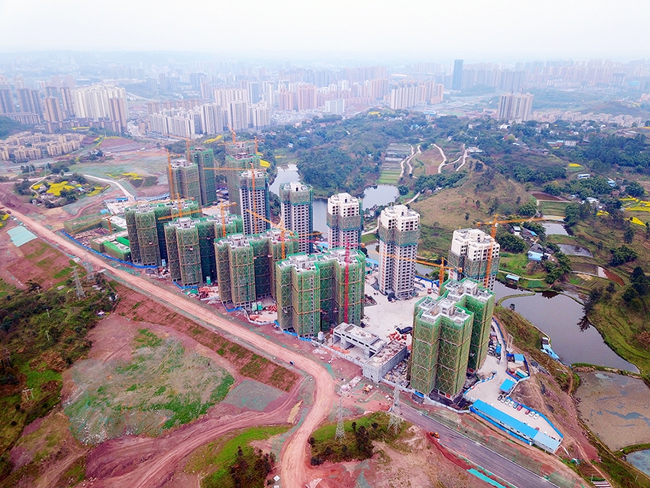 建设中的卧龙湖城中村棚改（二期）五号安置点